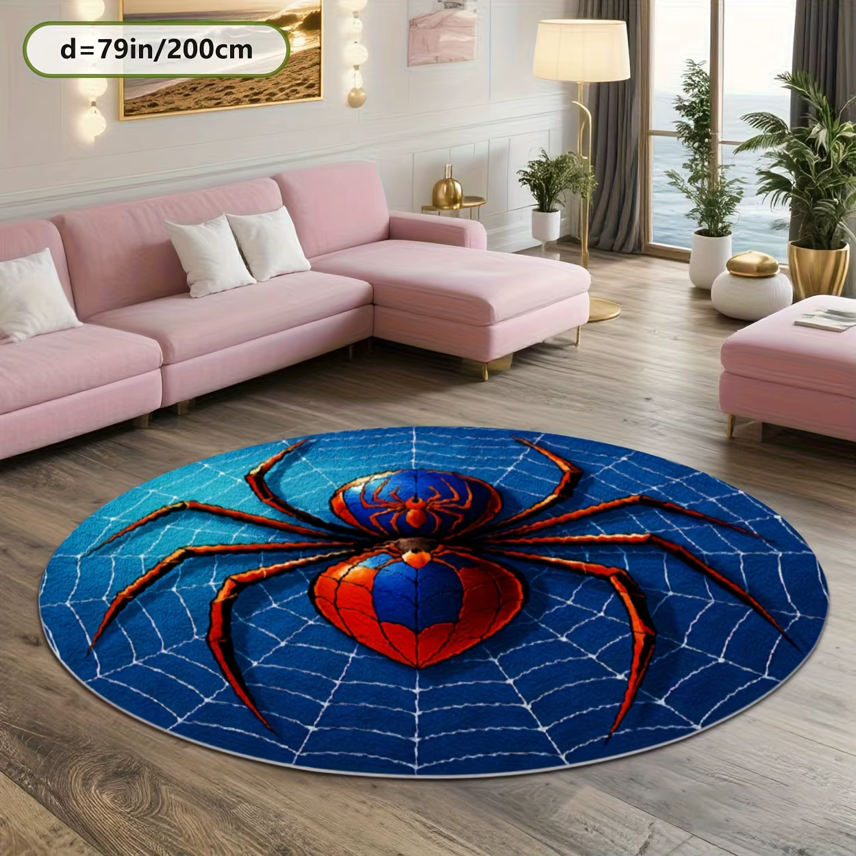 Tapis rond à motif d'araignée