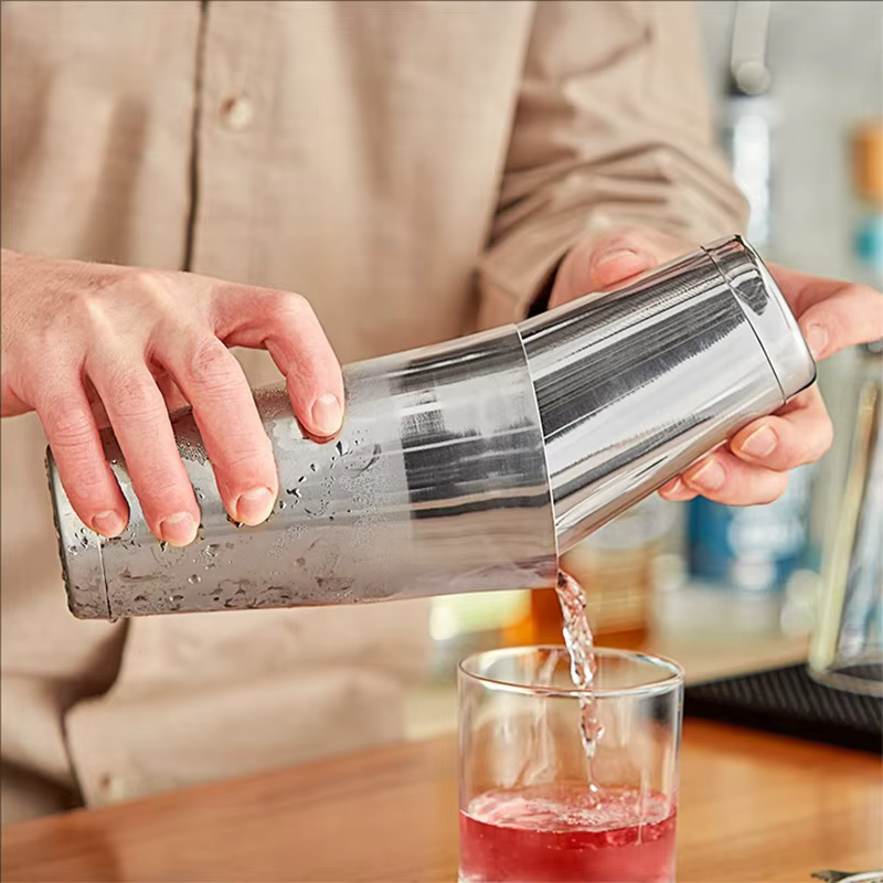 Shaker à cocktails avec mélangeur en acier inoxydable 750/550 ml, 2 pièces, outils de bar pour barman
