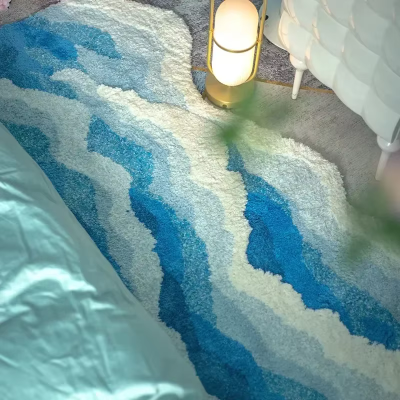Tapis capitonné ondulé esthétique