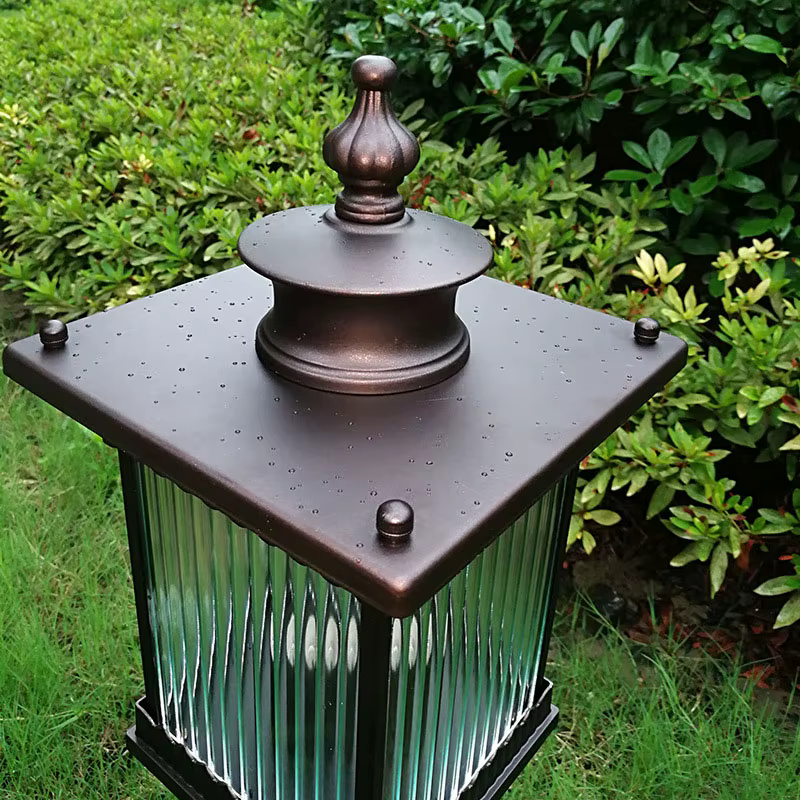 Lampe de pelouse extérieure, mur étanche du sol au sol du jardin, porte de cour, applique murale de Villa carrée