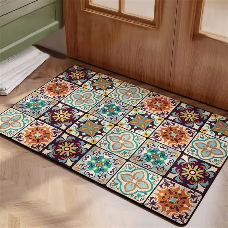 VIKAMA Tapis de cuisine marocain vintage antidérapant résistant à l'huile