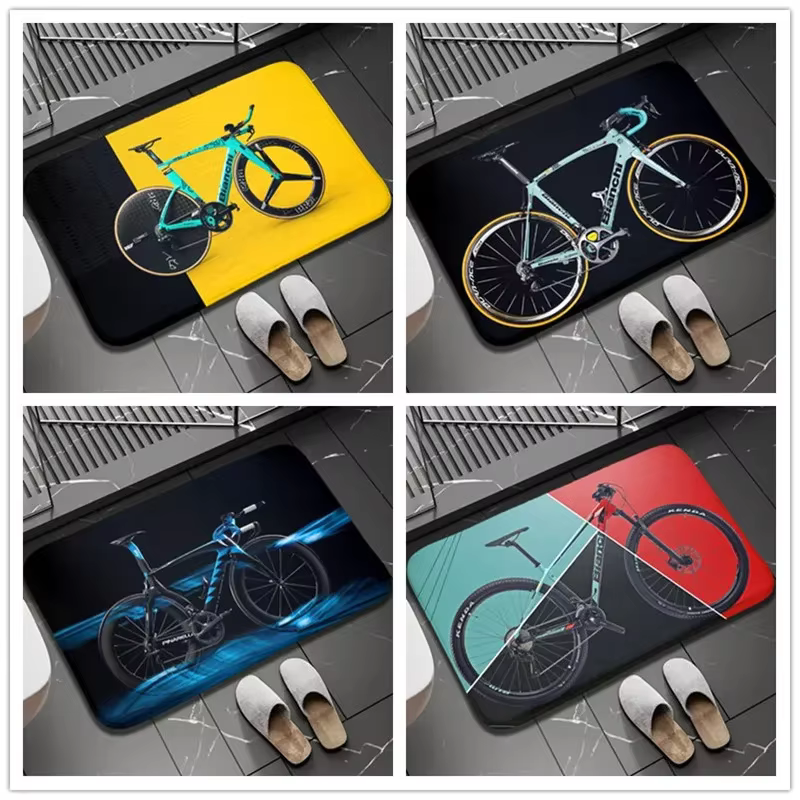 Tapis antidérapant imprimé vélo