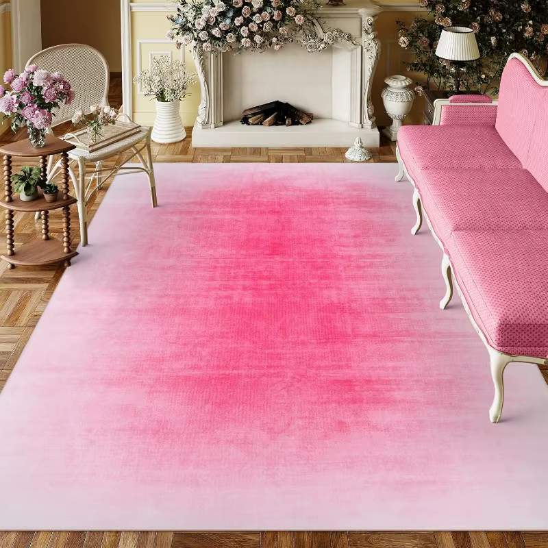 Tapis de salon rétro bleu méditerranéen