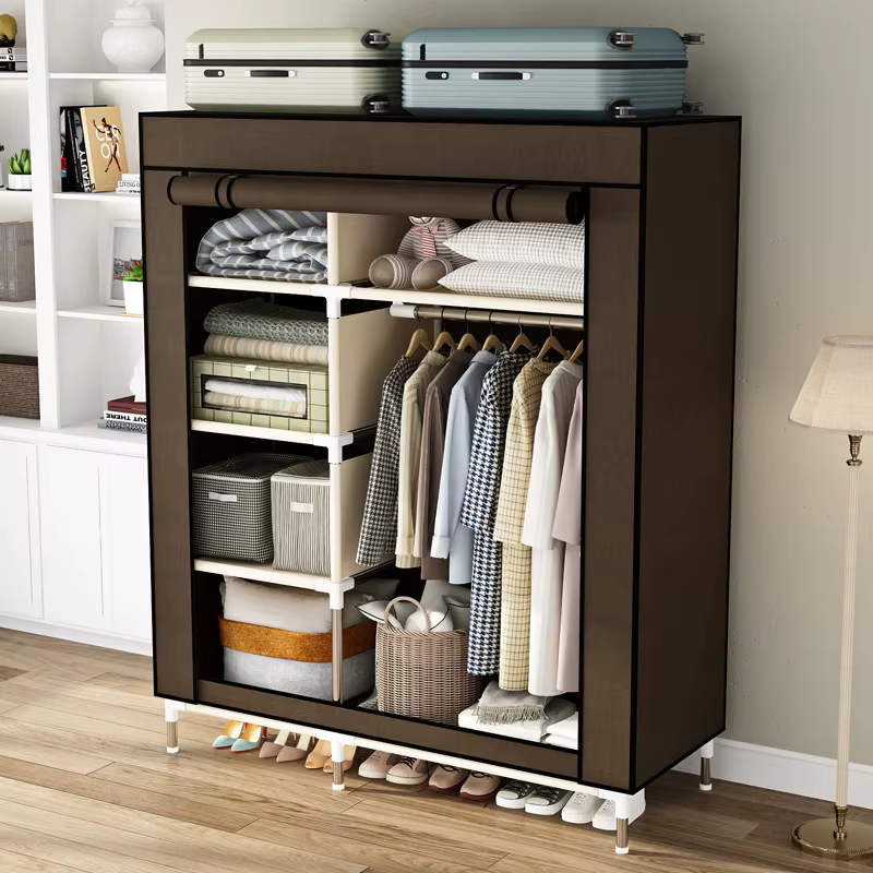 Armoire Portable avec 6 Étagères Suspendues