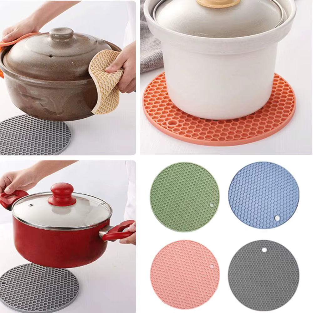 Tapis de protection en silicone résistant à la chaleur pour casseroles