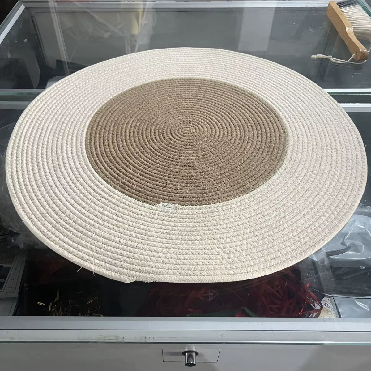 Tapis rond en coton tissé à la main de style nordique