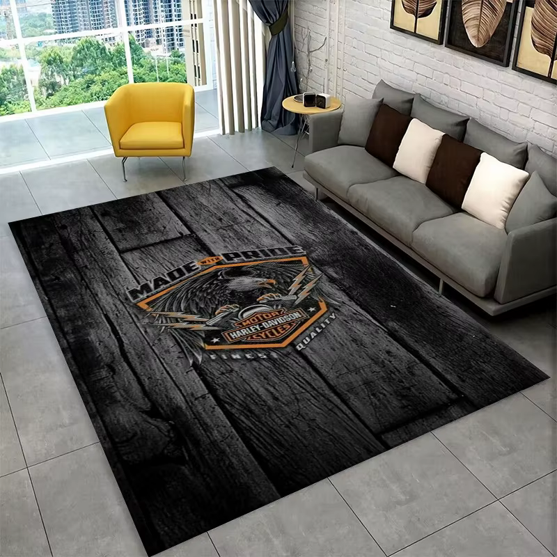 Tapis antidérapant rétro H-Harleys Racing Moto pour salon