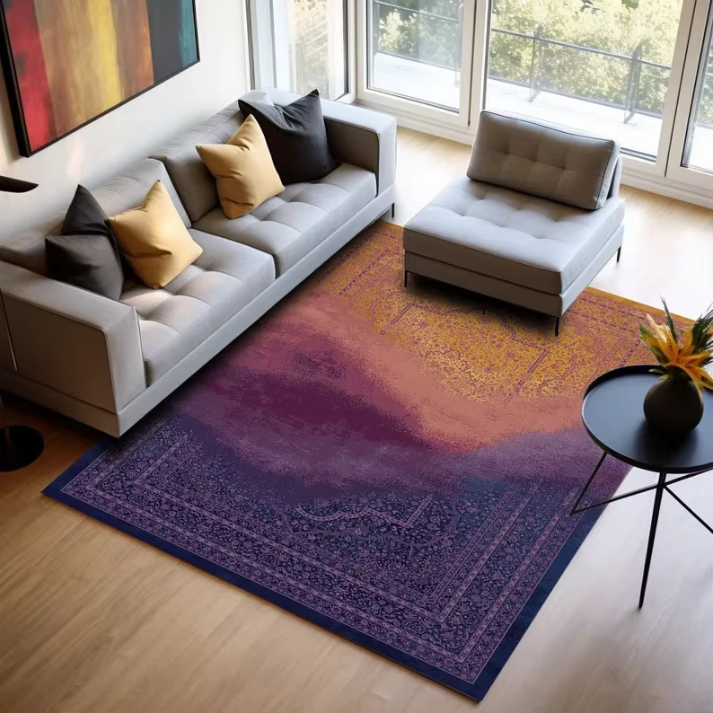 Tapis d'ambiance bohème hippie rétro