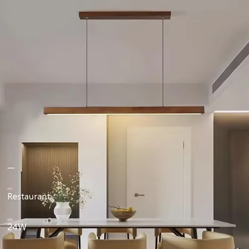 Lampe LED suspendue en bois au design nordique