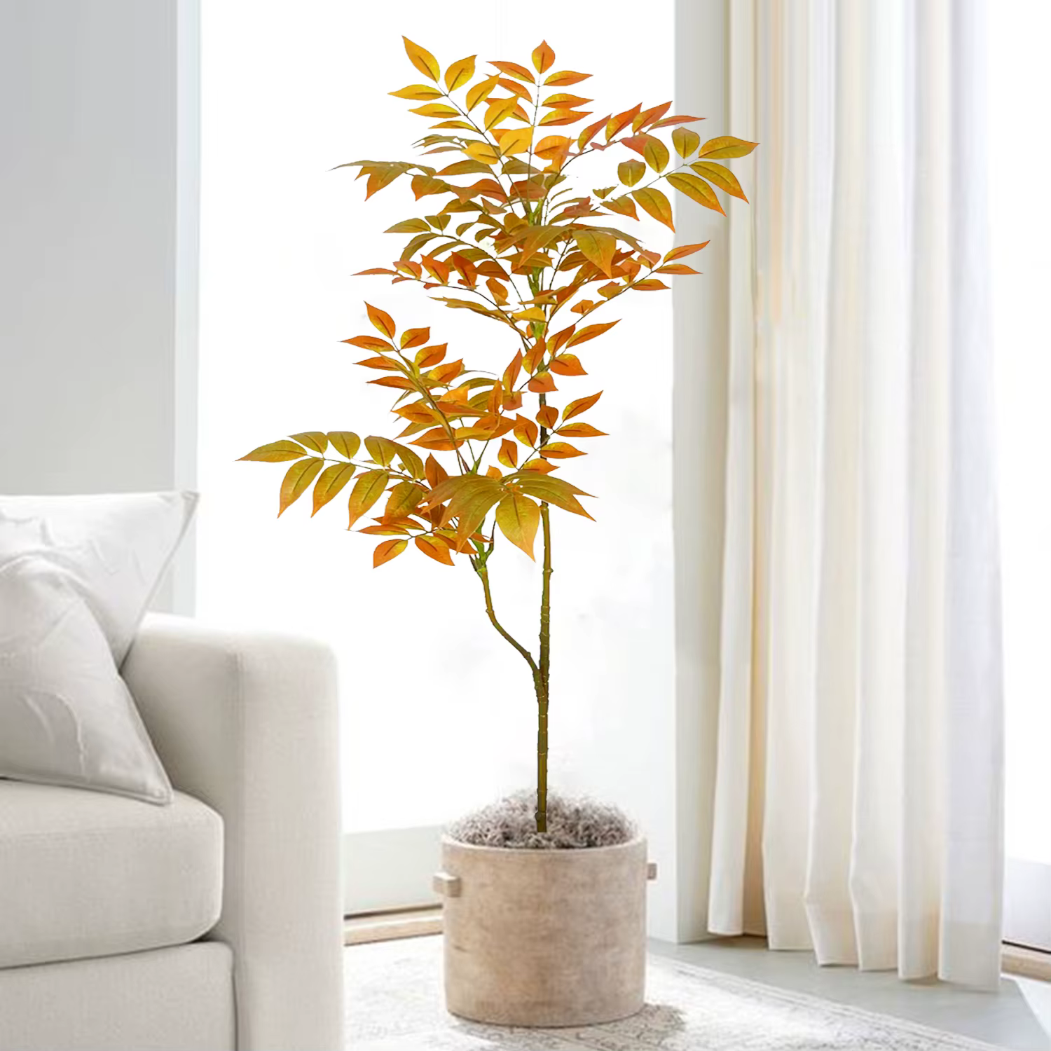 77-135 cm (53, 1 pouces) feuille de violon artificielle plante de figue de Ficus pour cour extérieure jardin balcon