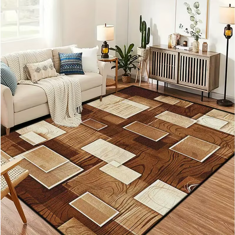 Grand tapis géométrique léger de luxe