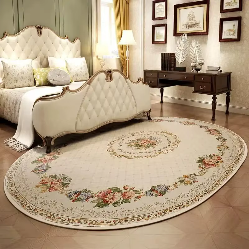 Tapis de salon ovale, Style Floral pastoral européen