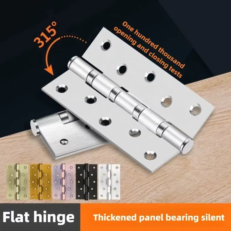 Charnière muette en acier inoxydable pour porte de chambre, roulements de 4 pouces, portes lourdes de 3mm d'épaisseur, forte charge, quincaillerie pour meubles Gemel
