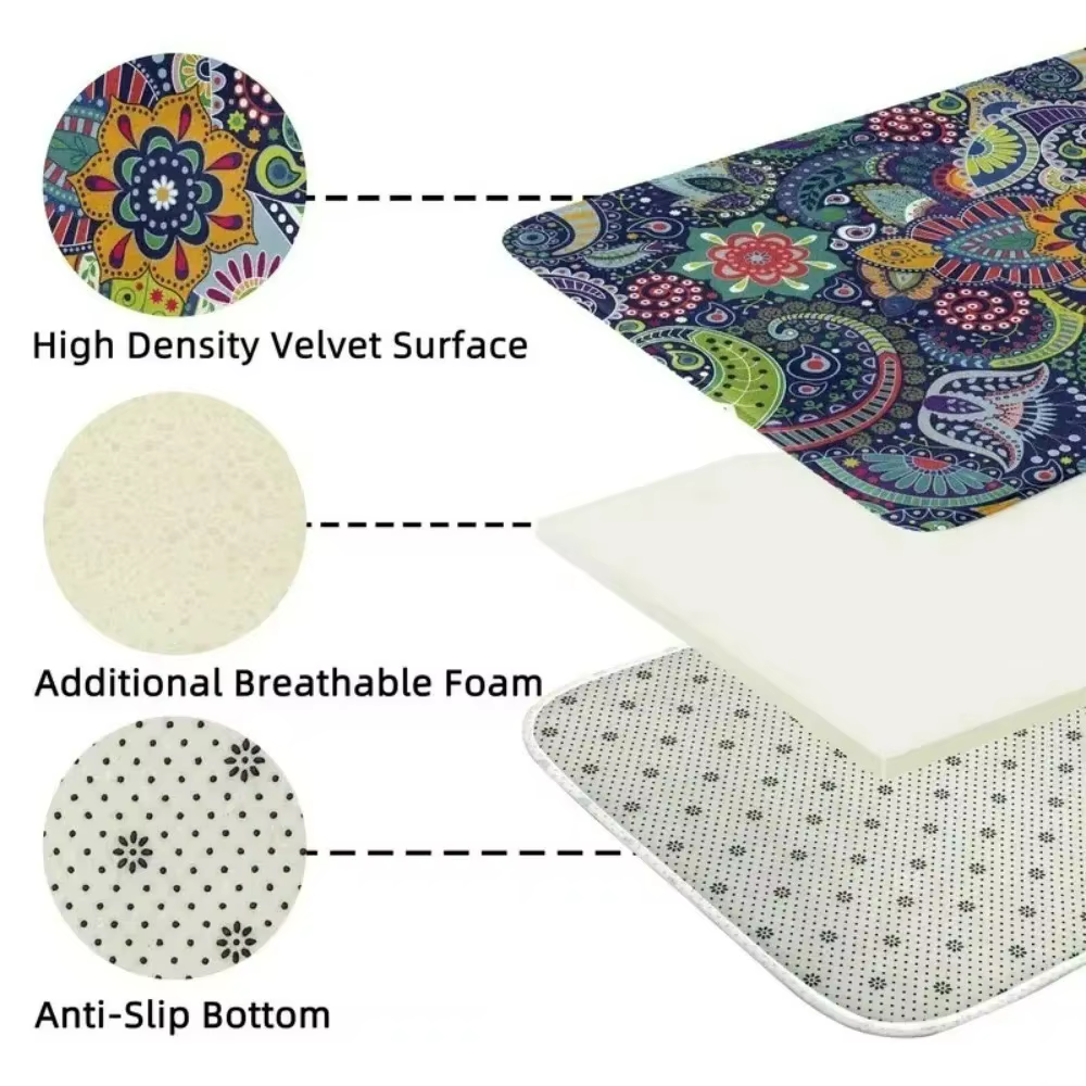 Chat noir et blanc, tapis à motif créatif
