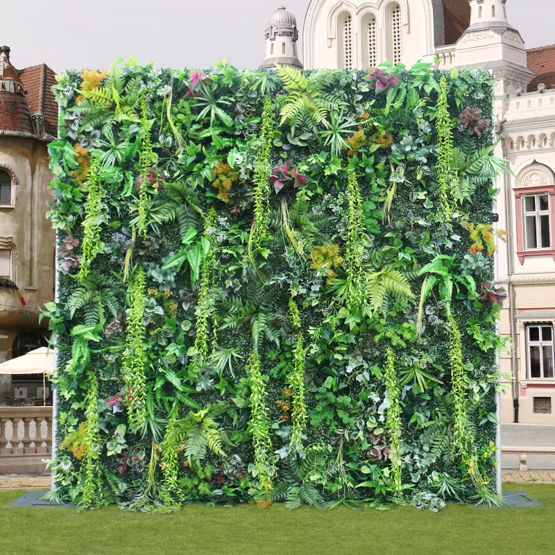5D plantes vertes gazon mur enroulable tissu