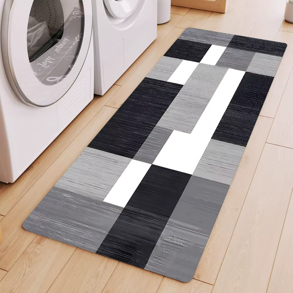Tapis à motif carré à rayures dégradées
