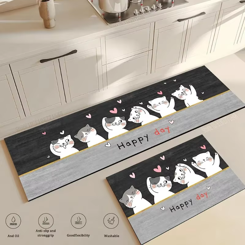 Tapis de sol Long d'angle de cuisine pour chat