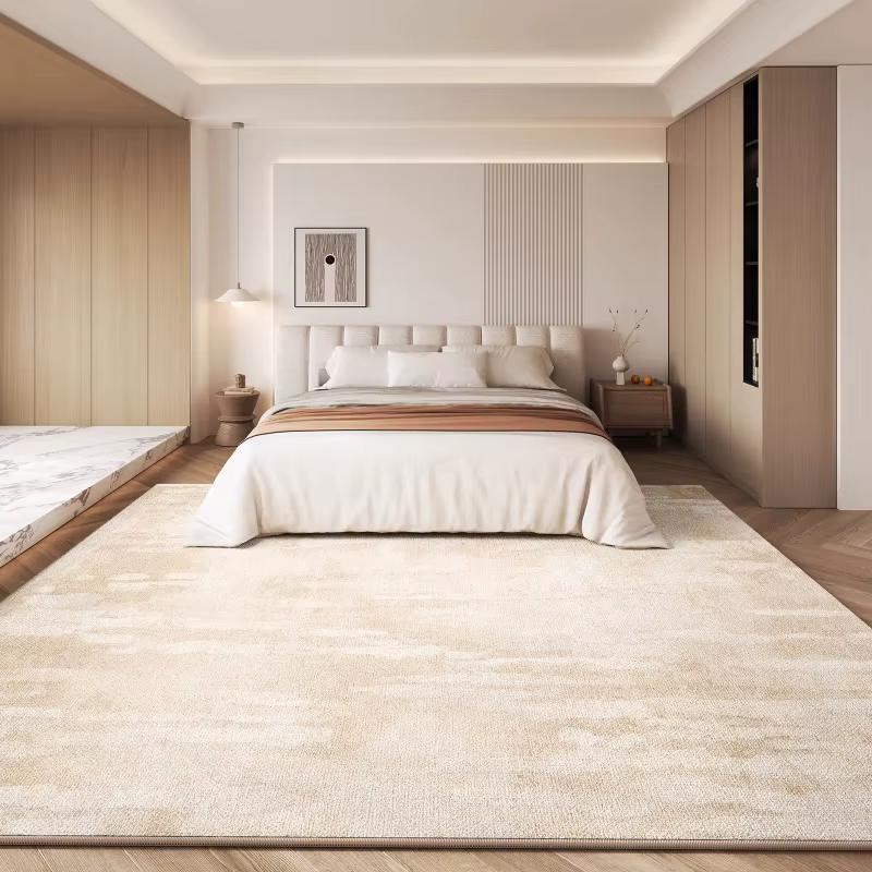 Tapis en peluche épais et antidérapant pour décoration de chambre à coucher