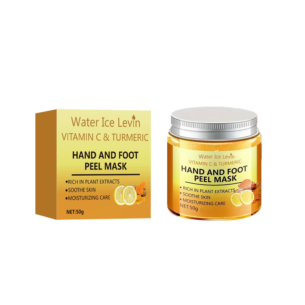 Masque à la cire pour les mains à la vitamine c et au curcuma pour les mains et les pieds, lissant la peau, masque pour les mains nettoyant en douceur, éclaircissant la peau des mains