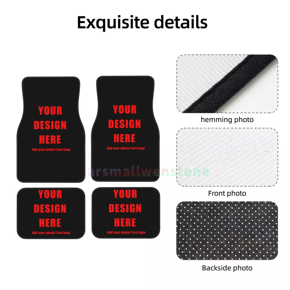 Tapis de sol en caoutchouc imprimé pour voiture, robuste, avant et arrière, Protection du sol, convient à la plupart des véhicules