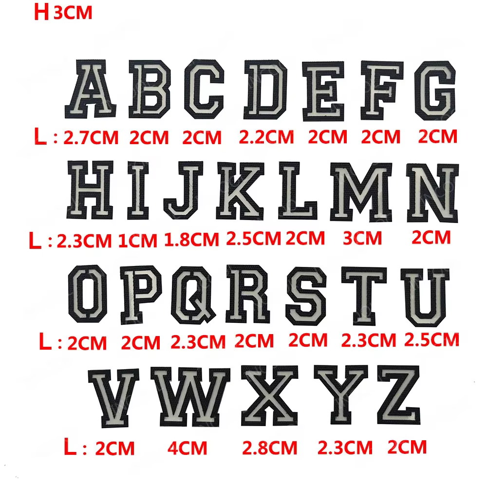 Patch de lettres anglaises lumineuses qui brillent dans la nuit, Alphabet majuscul, chiffres arabes A-Z 0-9, Badges décoratifs tactiques, patchs appliqués