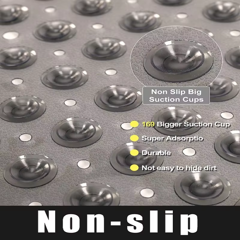 Tapis de bain carré, tapis de bain antidérapant avec ventouses