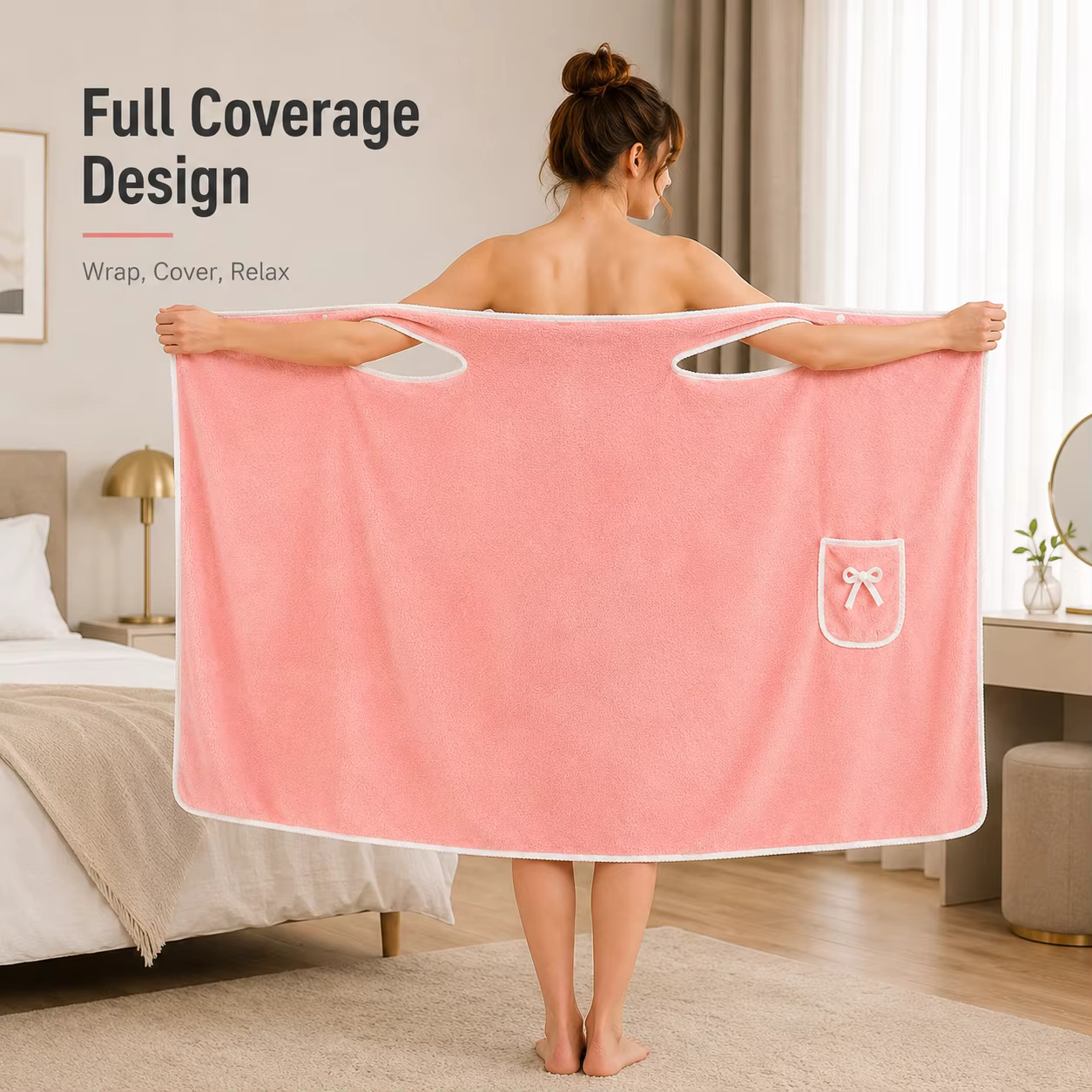 Peignoirs de bain portables 80x145cm pour femmes et filles, séchage rapide, lavables, tissu doux pour la douche, la gym, la plage, le spa, l'usage quotidien à la maison