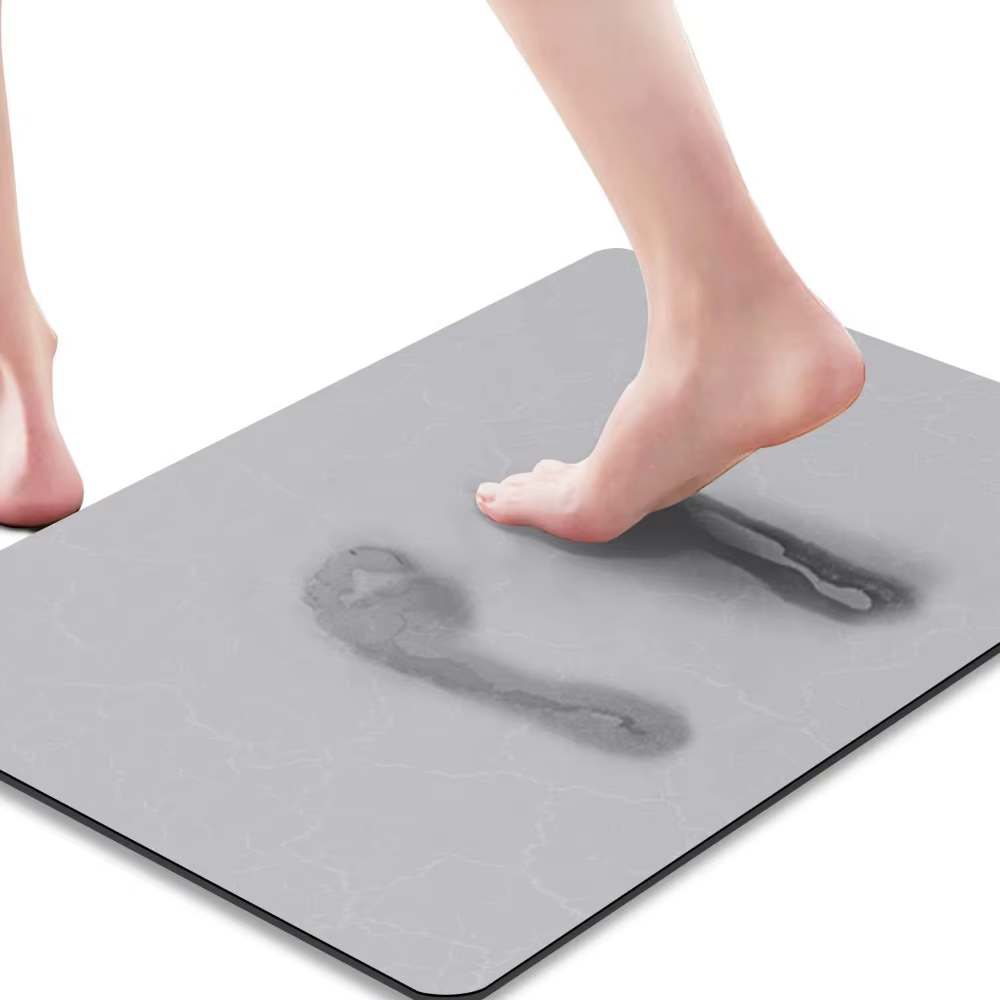 Tapis de bain en diatomite marbrée antidérapant