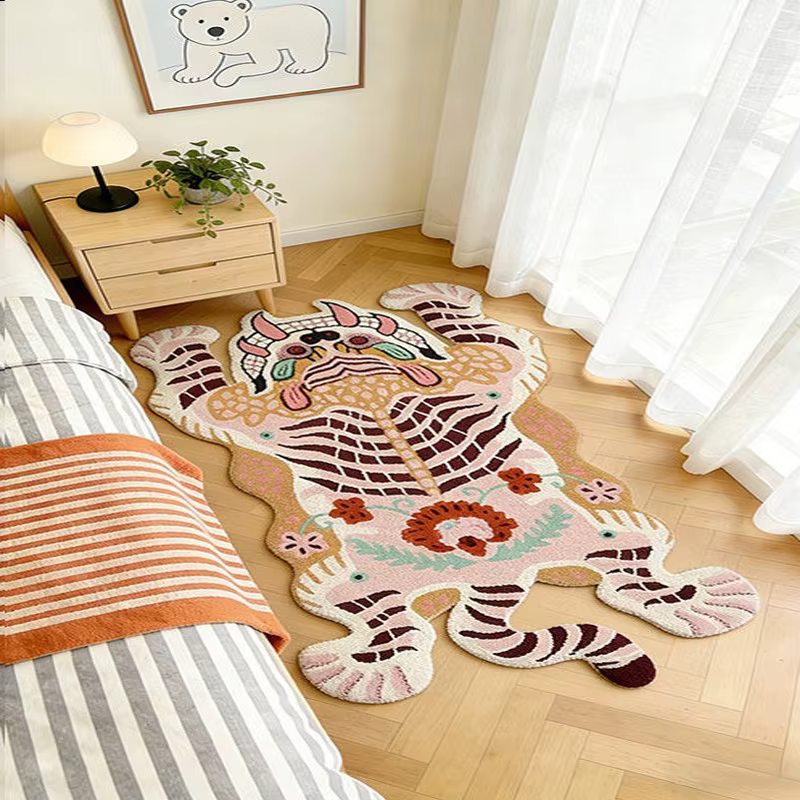Tapis de chambre doux et moelleux en fausse fourrure de cachemire