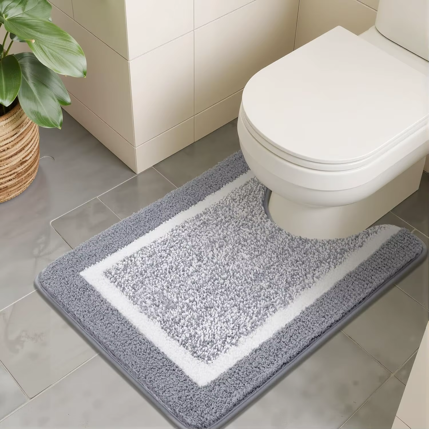 Tapis de salle de bain en microfibre moelleuse 50x60cm