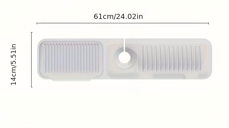 Évier de cuisine anti-éclaboussures avec 7 ° Conception de pente | Tapis de robinet à vidange rapide