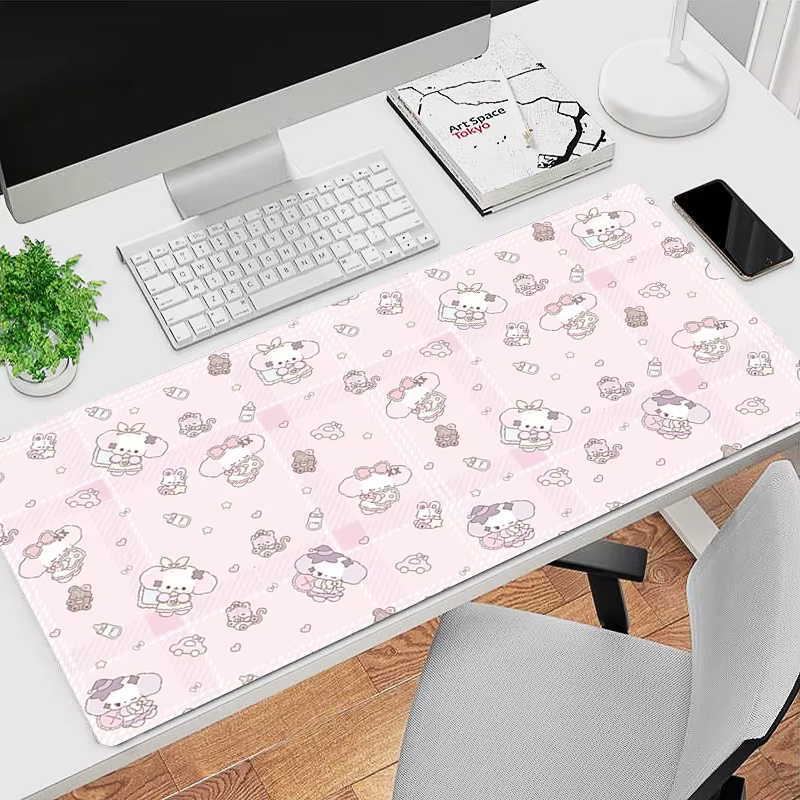 Tapis de souris chien mignon rose, PC de bureau, dessin animé, armoire de jeu, clavier, accessoires de jeu pour ordinateur portable, tapis de bureau Kawaii