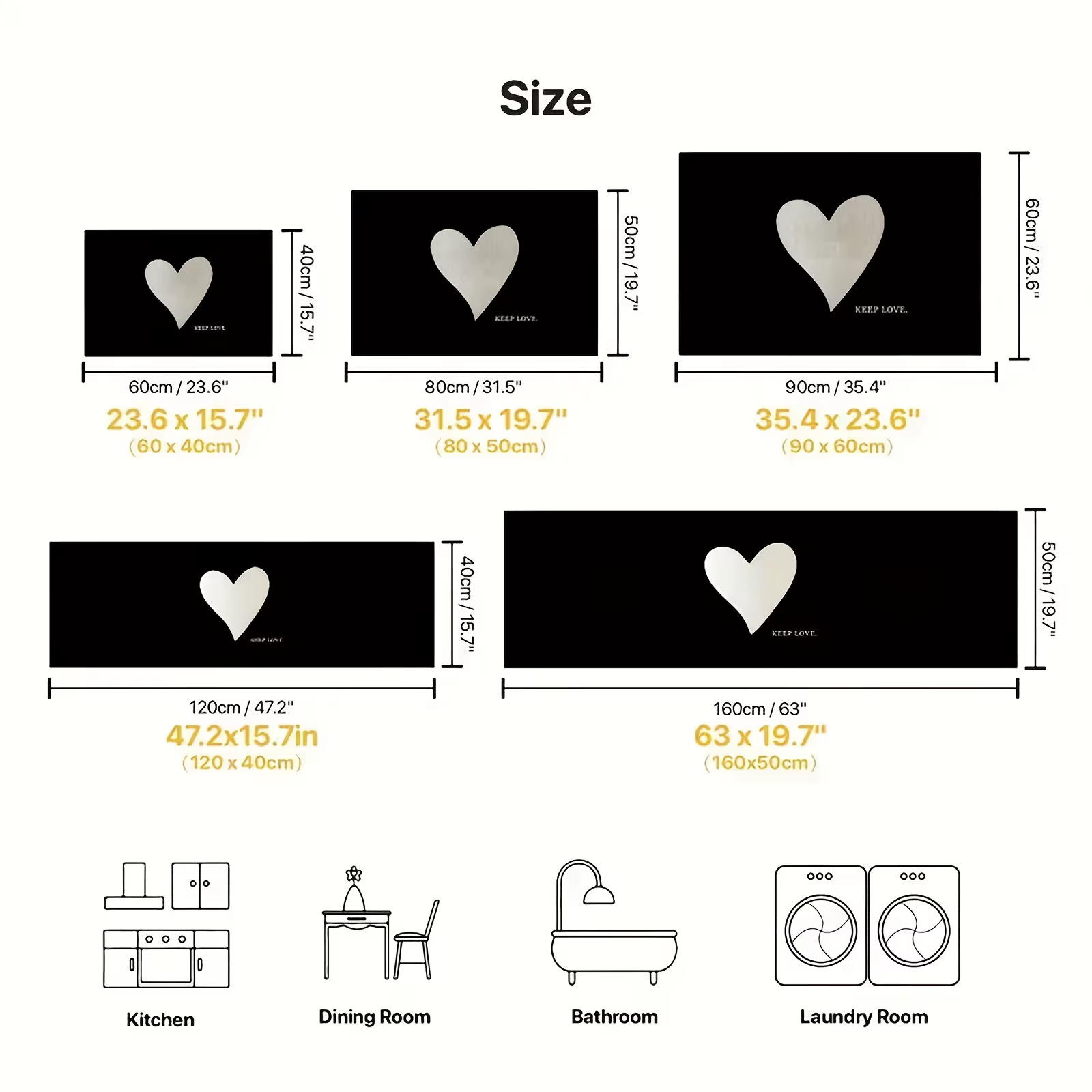 VIKAMA – tapis en forme de cœur pour la saint-valentin, doux et confortable, pour chambre à coucher, antidérapant, pour salle de bain et cuisine, décoration de maison