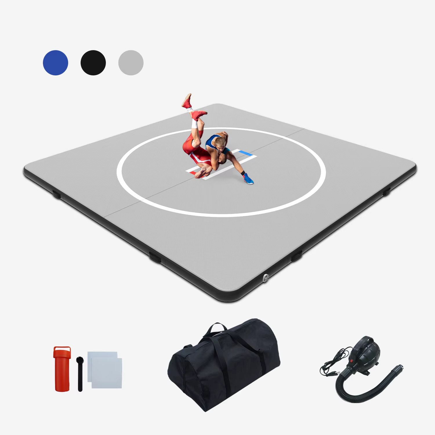 Tapis de lutte gonflable de 10 pieds, tapis de Jiu-Jitsu pour la salle de sport à domicile, BJJ, MMA, arts martiaux, boxe, grappling et judo