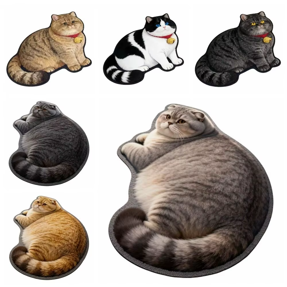 Tapis de bain en diatomite en forme de chat mignon 40*60cm