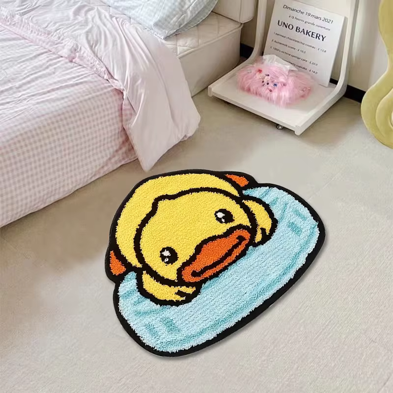 Tapis en forme de canard jaune de dessin animé VIKAMA
