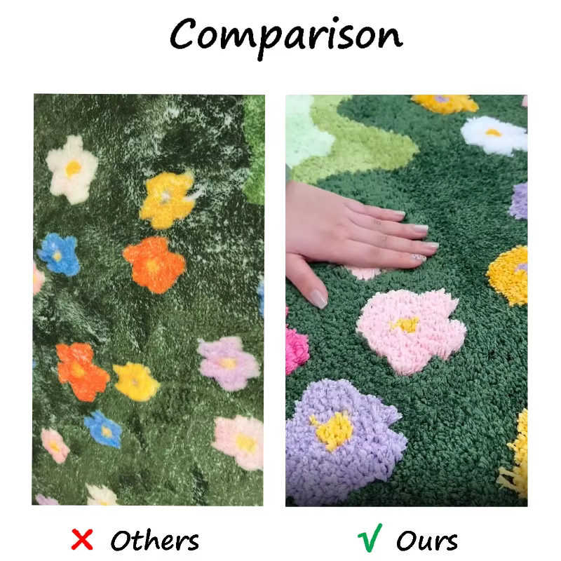 Tapis touffeté à fleurs