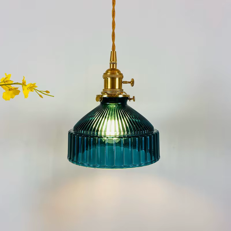 Lustre en verre et laiton de style nordique rétro, lampe de chevet créative et personnalisée pour bar, restaurant, café et chambre à coucher