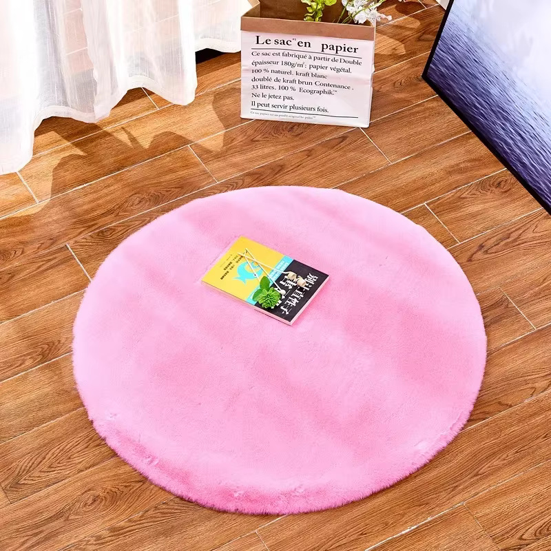 Tapis rond coloré Shaggy pour salon