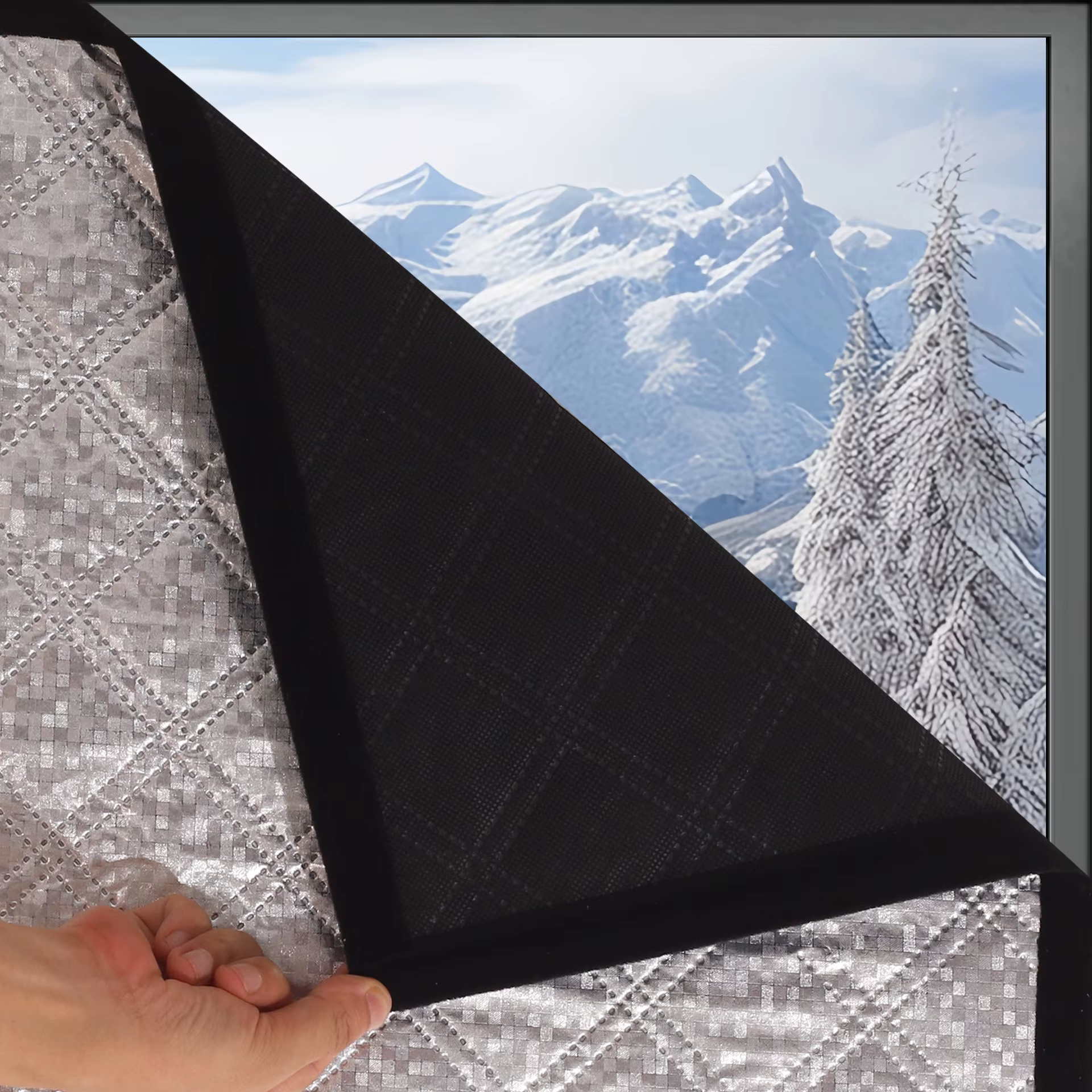 Rideaux thermiques d'hiver avec coton isolant, film isolant pour fenêtre résistant au froid, rideaux épais insonorisés et occultants