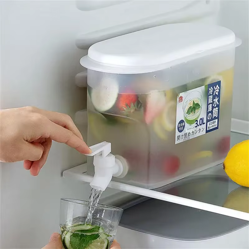 Réfrigérateur bouilloire froide avec robinet bouteille verres bouilloire Pot distributeur de boissons seau d'eau fraîche outil de cuisine pichets à fruits