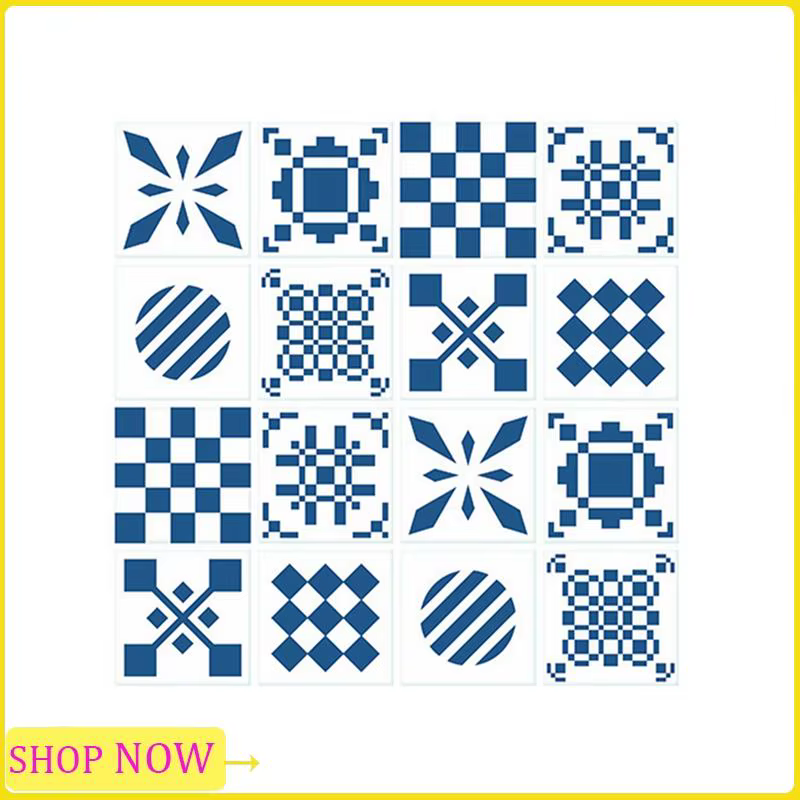 Carrelage géométrique bleu spécial