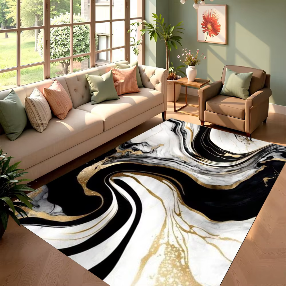 Tapis d'intérieur en marbre noir