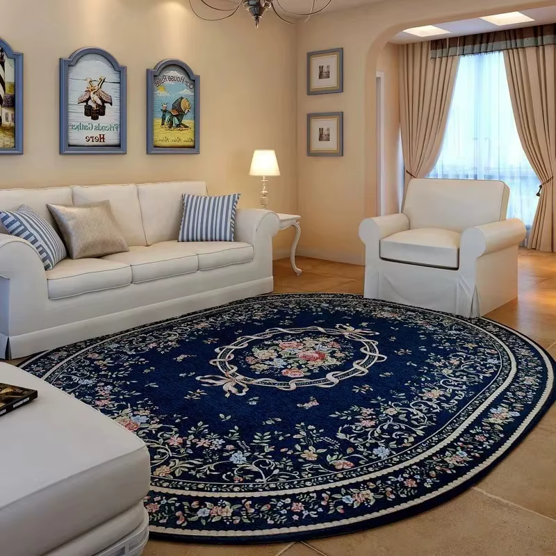 Tapis de salon ovale, Style Floral pastoral européen
