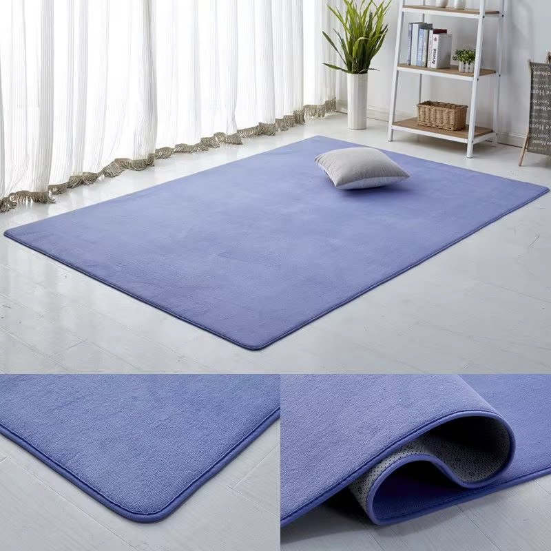 Tapis en velours de corail gris pour salon