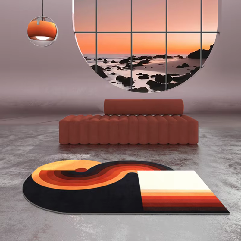 Tapis irrégulier de décoration de salon