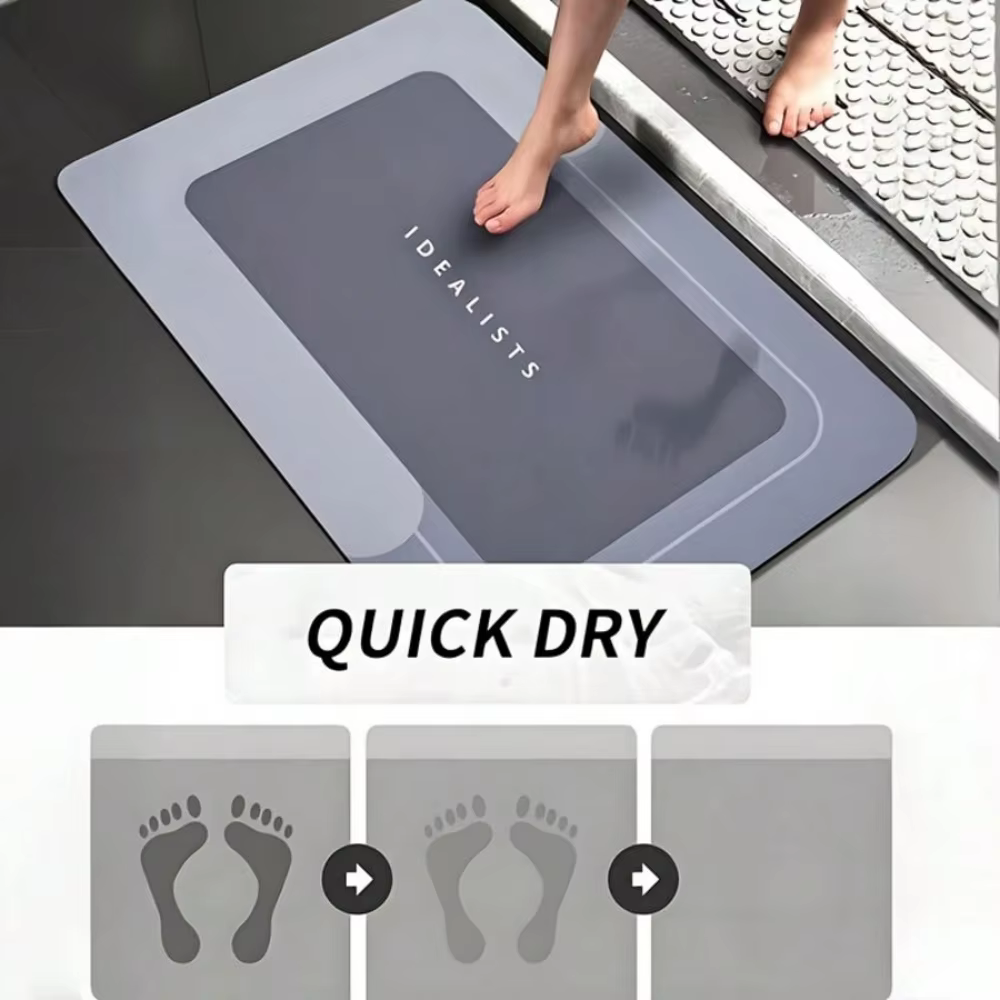 Tapis de bain en diatomite marbrée antidérapant