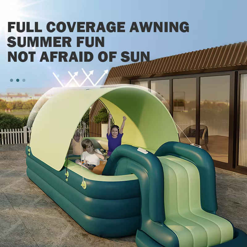Grande piscine gonflable d'été pour la famille, avec toboggan, jouets gonflables, jeu d'eau, jeux de plein air, piscine pour bébé