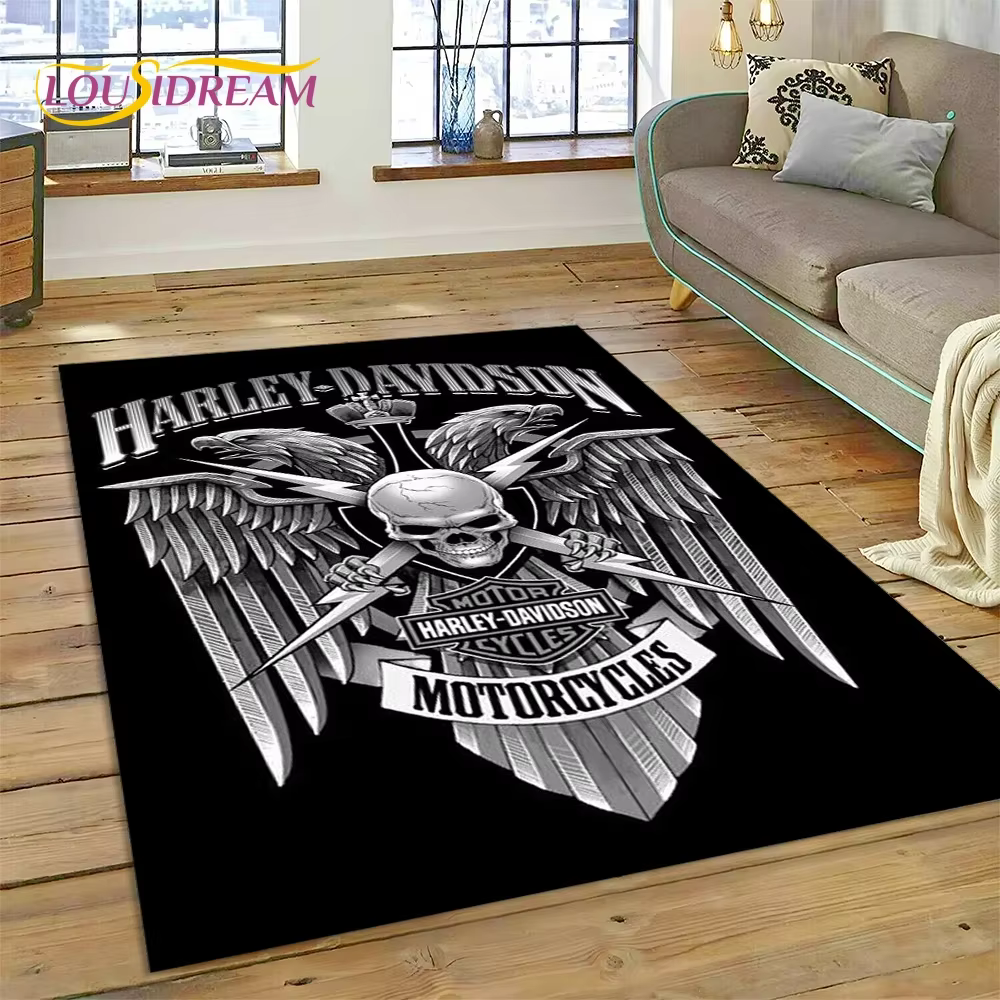 Tapis avec logo de moto Harley-y