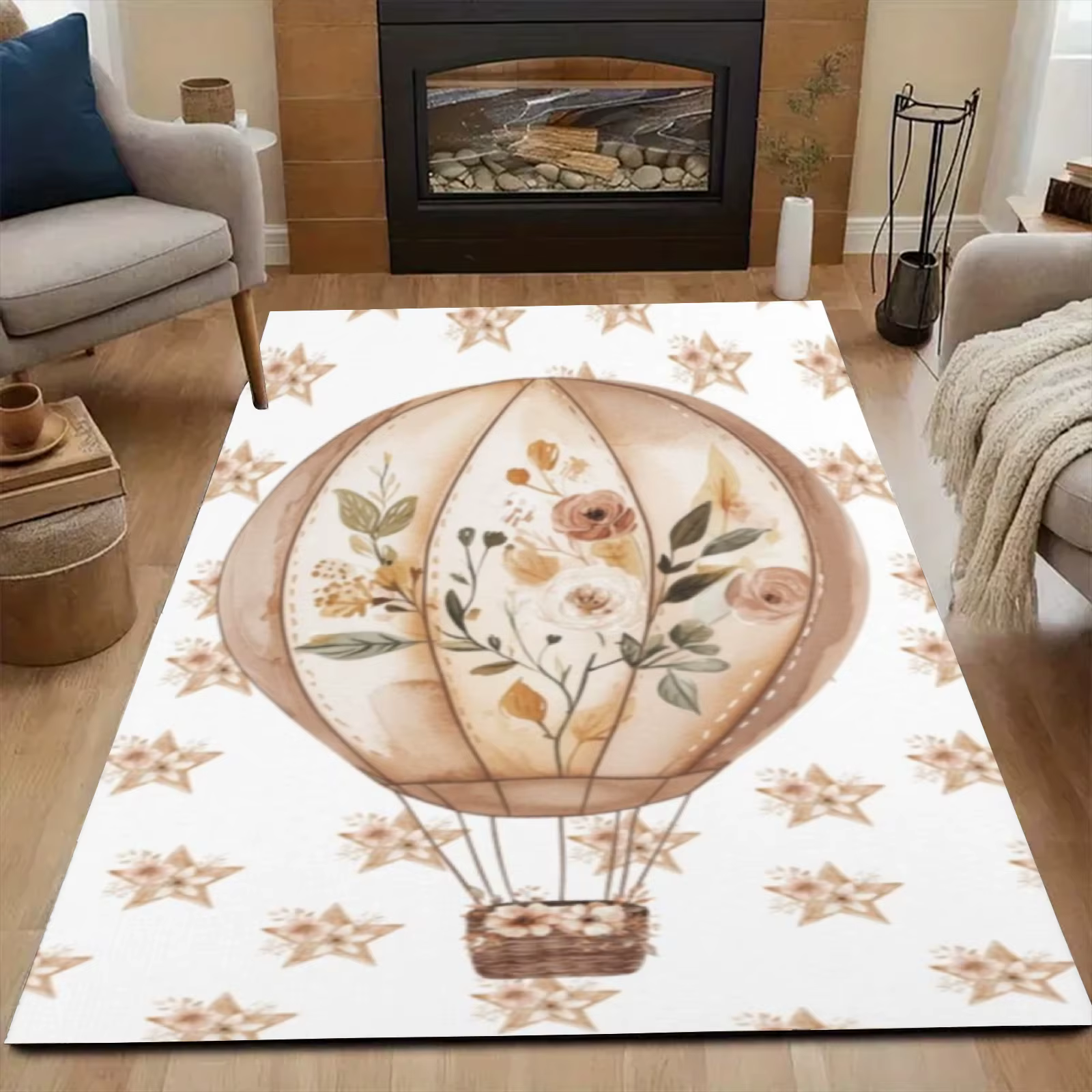 Tapis de pépinière Boho Hot Air Balloon